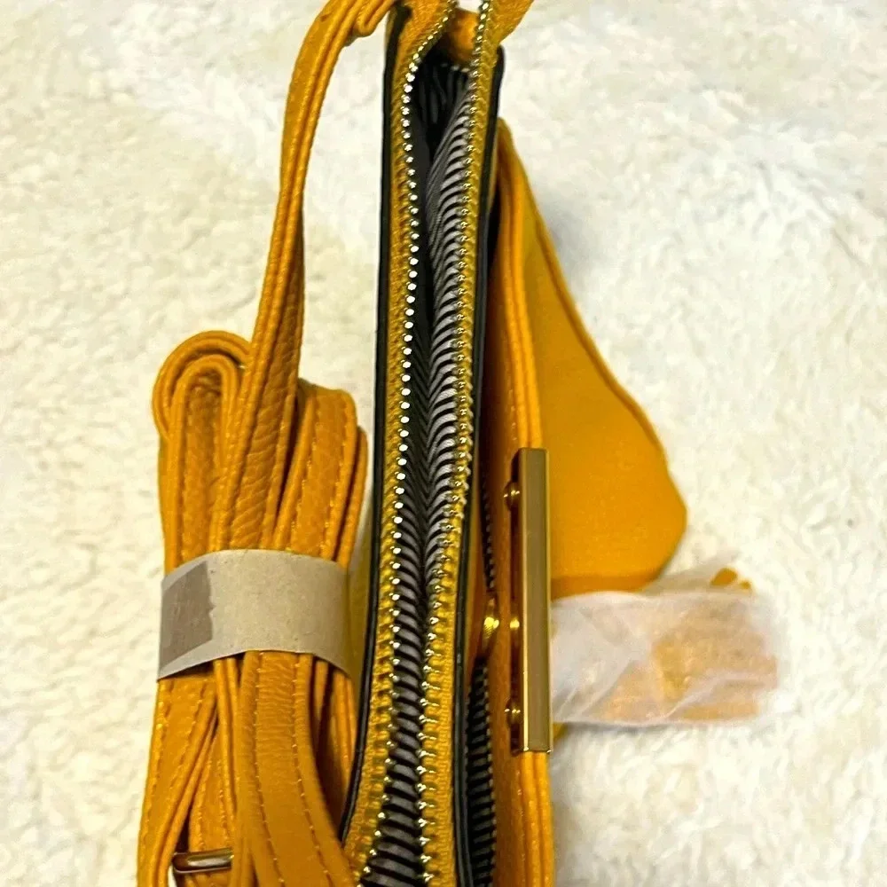 Deluxity Los Angeles Yellow Vegan Peta approved Women Crossbody Messenger - Picture 14 of 17